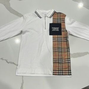 Kids Burberry long sleeve polo 14y
